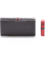 Dámská kožená peněženka černo/červená - Delami Lestiel černá