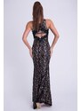 Adria Dámské luxusní krajkové plesové a společenské šaty BLACK
