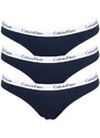 CALVIN KLEIN Dámské kalhotky CALVIN KLEIN Carousel 3-pack bikini černá