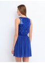 Top Secret dámské šaty s flitry modré