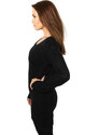 URBAN CLASSICS Ladies Long Wideneck Sweater - black