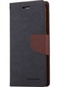 Pouzdro / kryt pro iPhone XS / X - Mercury, Fancy Diary BLACK/BROWN