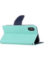 Pouzdro / kryt pro iPhone XS / X - Mercury, Fancy Diary MINT/NAVY