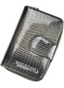 Lesklá šedá kožená peněženka Gregorio GF115