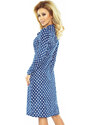 Modré puntíkové šaty dlouhý rukáv Numoco 158-1
