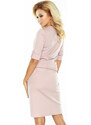 numoco Špinavě růžové šaty s límečkem model 5537666