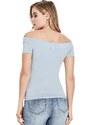 GUESS tričko Norah Off-the-Shoulder Top modré, 1052400-L
