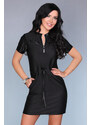 Merribel Mini šaty s koženkovými prvky Tracie černé