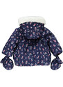 Zimní kojenecká bunda zimní modrá s květy vel. 92