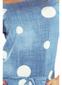 numoco Dámské sportovní šaty v džínové barvě s bílými puntíky model 5917627