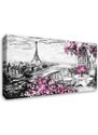 Malvis Obraz Paříž malovaná Pink