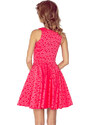 NUMOCO Růžové šaty s motivem puntíků JESSICA Tmavě růžová