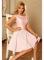 numoco Dámské šaty v pastelově růžové barvě s krajkou model 5917664