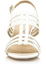 Bílé sandály s širokým podpatkem Maria Mare