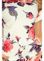 NUMOCO Béžové sportovní šaty s květy DANIELLE Květinový vzor