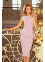 numoco Elegantní dámské midi šaty v barvě lila s volánkem model 5943396