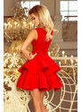 numoco Exkluzivní červené dámské šaty s krajkovým výstřihem model 5962454