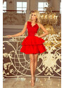 numoco Exkluzivní červené dámské šaty s krajkovým výstřihem model 5962454