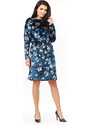 Awama Woman's Dress A201 Navy Blue