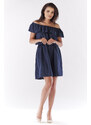 Awama Woman's Dress A185 Navy Blue