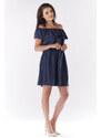 Awama Woman's Dress A185 Navy Blue