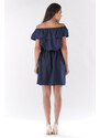 Awama Woman's Dress A185 Navy Blue