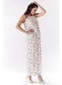 Awama Woman's Dress A184 Ecru/Pattern