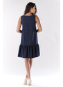 Awama Woman's Dress A176 Navy Blue