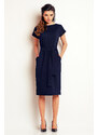 Awama Woman's Dress A142 Navy Blue