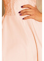 numoco Dámské šaty MARTA v broskvové barvě s krajkou model 5998792