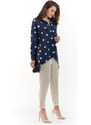 Awama Woman's Shirt A217 Navy Blue