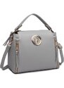 Miss Lulu Kabelka Double Zipped Grey