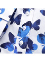 Dámská košile Willsoor 6644 v bílé barvě se vzorem modrých motýlků