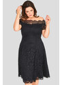 ZURI GB Krajkové šaty Avant Garde s rozšířenou sukní černé