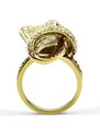 US Pozlacený dámský prsten z mosazi s Crystaly - Carmen