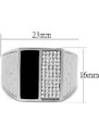 US Stříbrný, rhodiovaný pánský prsten s Cubic Zirconia Stříbro 925 - Cael