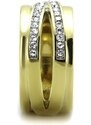 US Ocelový, pozlacený dámský prsten s krystaly Swarovski Ocel 316 - Regina