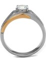 US Ocelový, pozlacený pánský prsten s Cubic Zirconia Ocel 316 - Keenan