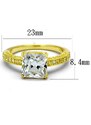 US Stříbrný, pozlacený dámský prsten s Cubic Zirconia Stříbro 925 -Joslyn