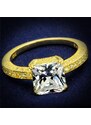 US Stříbrný, pozlacený dámský prsten s Cubic Zirconia Stříbro 925 -Joslyn