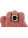 US Ocelový, pozlacený pánský prsten s kamenem a krystaly zdobený Ocel 316 - Quincy