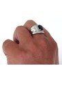 US Ocelový pánský prsten s kamenem a krystaly Ocel 316 - Ryder