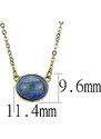 US Pozlacený, ocelový dámský náhrdelník s Lapisem Ocel 316 - Heder