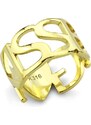 US Ocelový, pozlacený dámský prsten Ocel 316 - KISS
