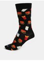 Černé vzorované unisex ponožky Happy Socks Hamburger