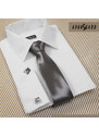 Avantgard Světle grafitová jednobarevná jemně lesklá luxusní kravata