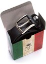 Pánský kožený pásek černý Paolo Peruzzi IR-01