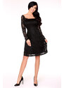 Merribel Krajkové šaty s rozšířenou sukýnkou Clarabelle černé