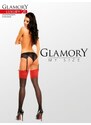 Punčochy na podvazky Glamory Luxury 20 • černá/červená • 20 DEN