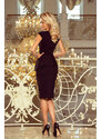 numoco Elegantní černé dámské midi šaty s volánkem model 6332290